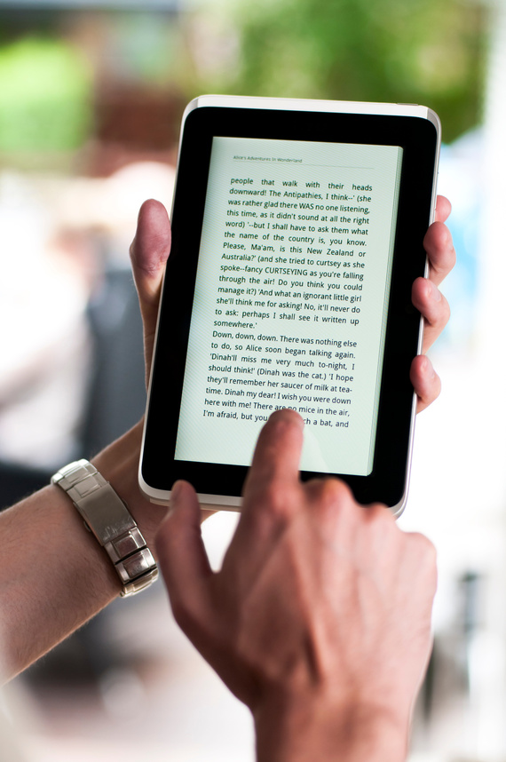 Reading eBook on a small digital tablet